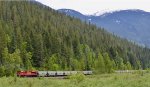 CP 7028, trailing DPU on an empty E/B unit potash train. Eagle Pass Mtn in the background